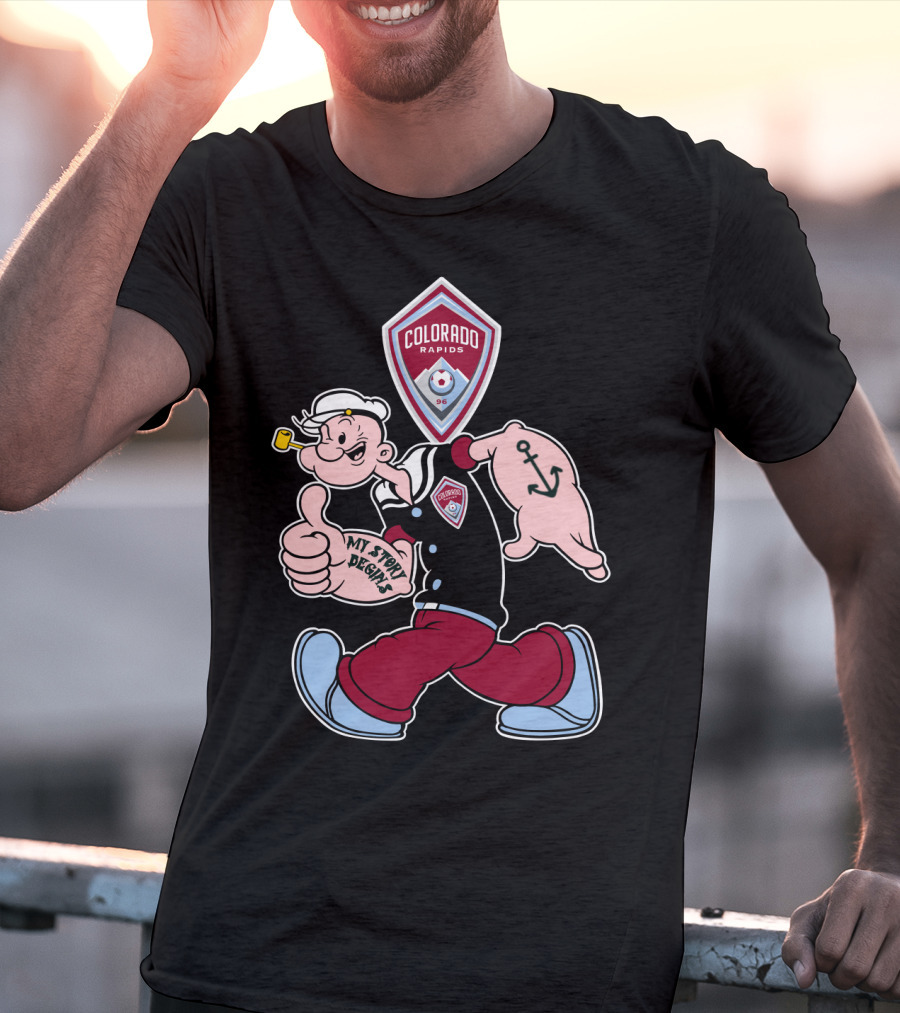 Popeye My Story Begins Colorado Rapids Soccer Badge Anchored T-Shirt