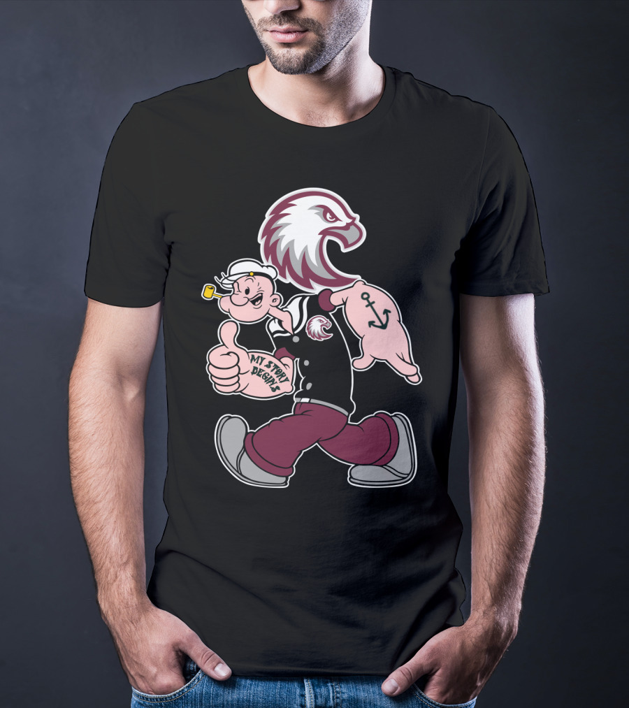 Augsburg Auggies My Story Designs Popeye Eagle Anchor T-Shirt