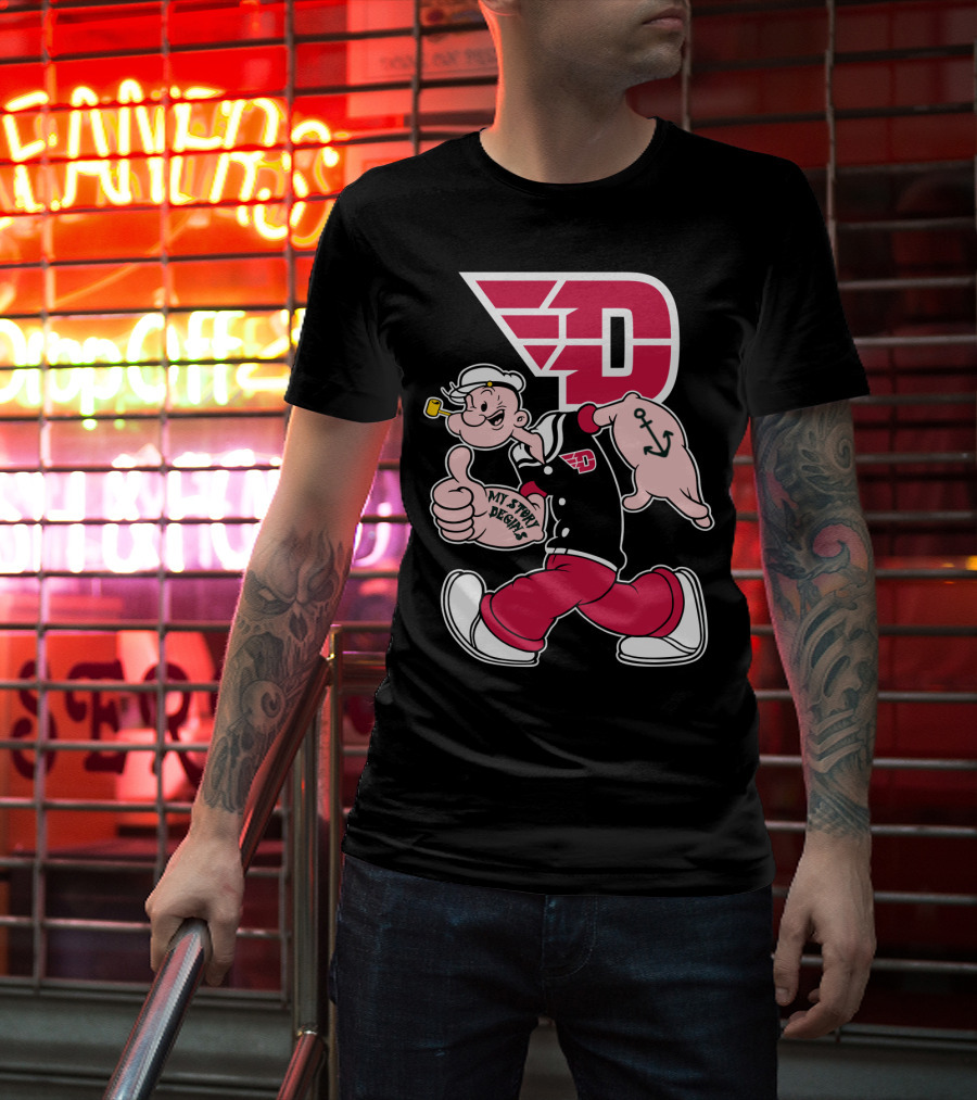 Dayton Flyers 176 Popeye Thumbs Up T-Shirt