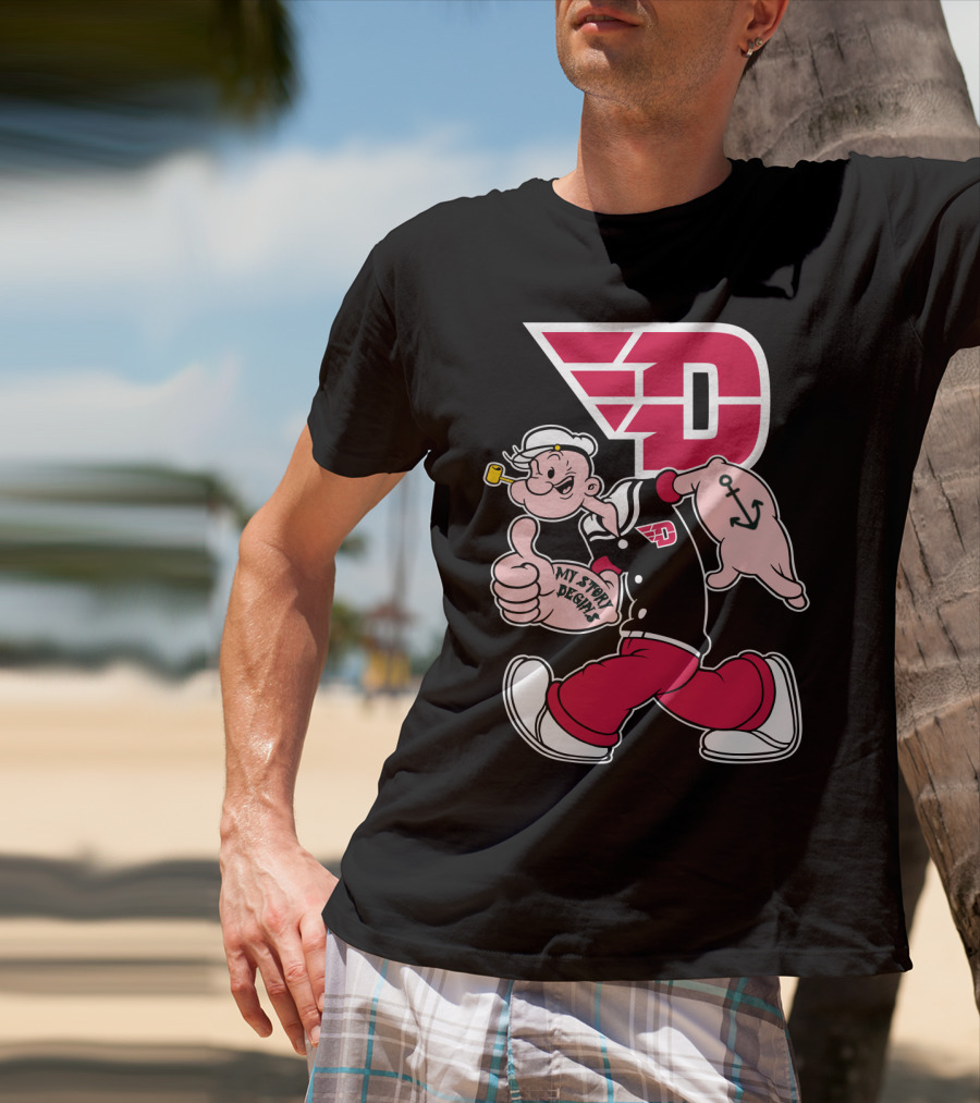 Dayton Flyers 176 Popeye Thumbs Up T-Shirt