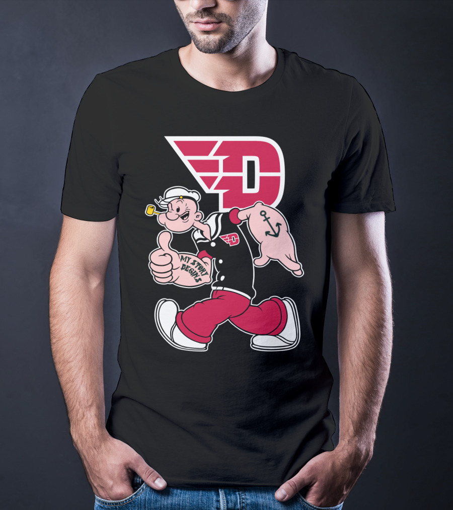 Dayton Flyers 176 Popeye Thumbs Up T-Shirt
