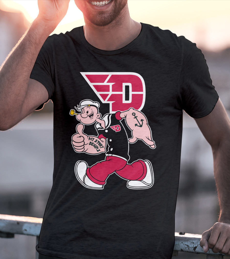 Dayton Flyers 176 Popeye Thumbs Up T-Shirt