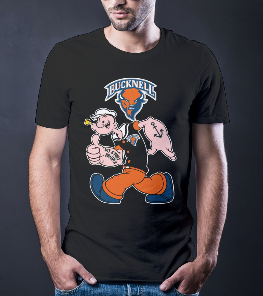 Bucknell Bison Popeye My Story Begins Anchors T-Shirt
