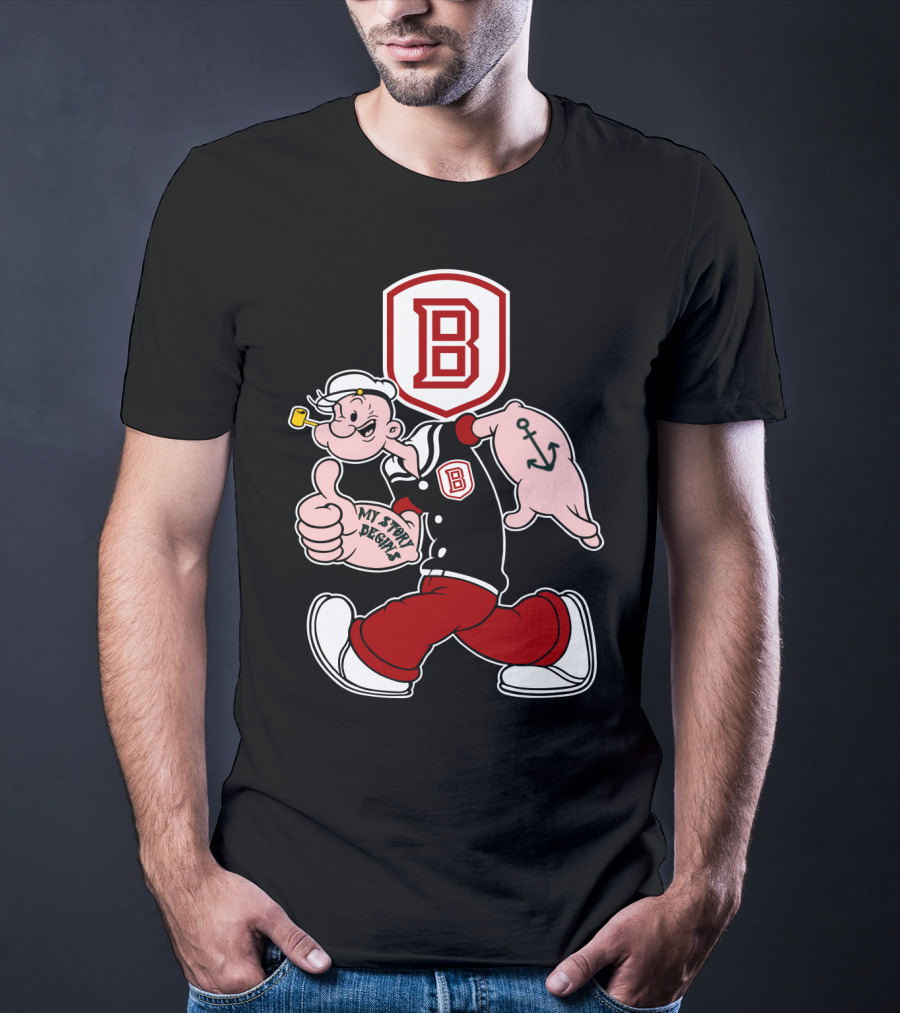 Popeye Thumbs Up Bradley Braves My Story Designs Anchor Tattoo T-Shirt