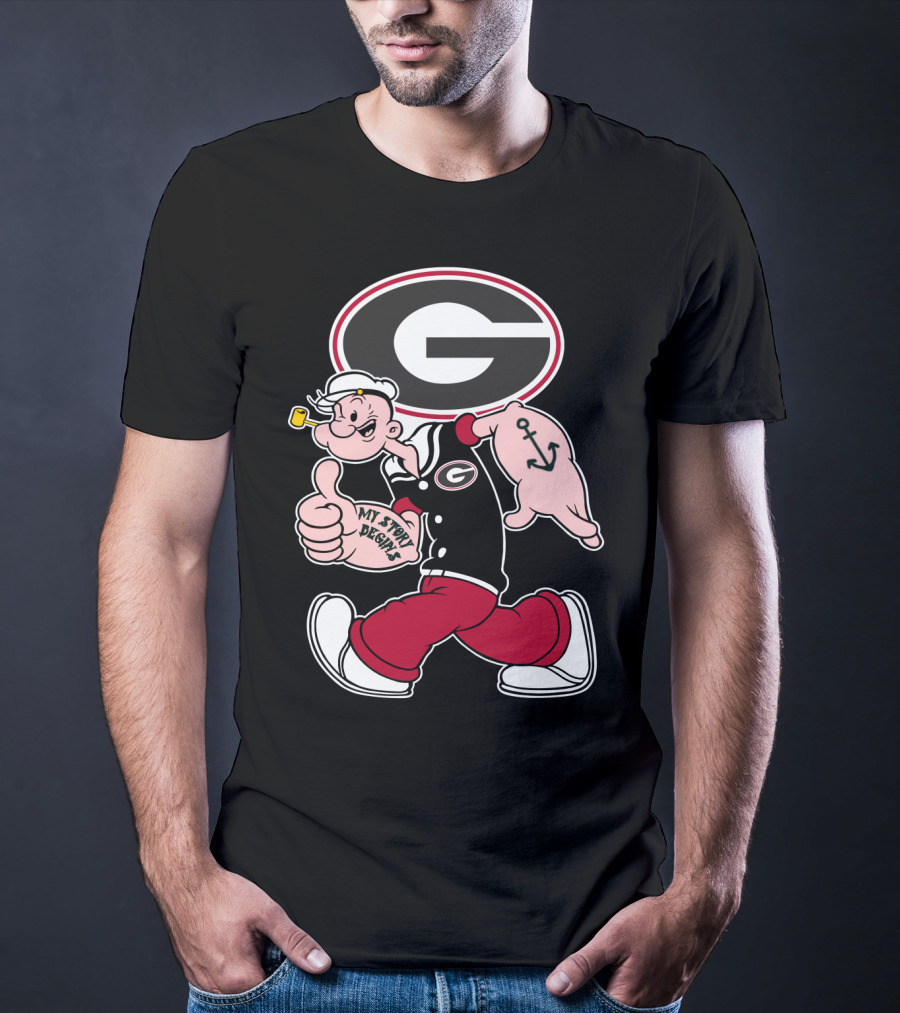 Georgia Bulldogs Popeye My Story Designs T-Shirt