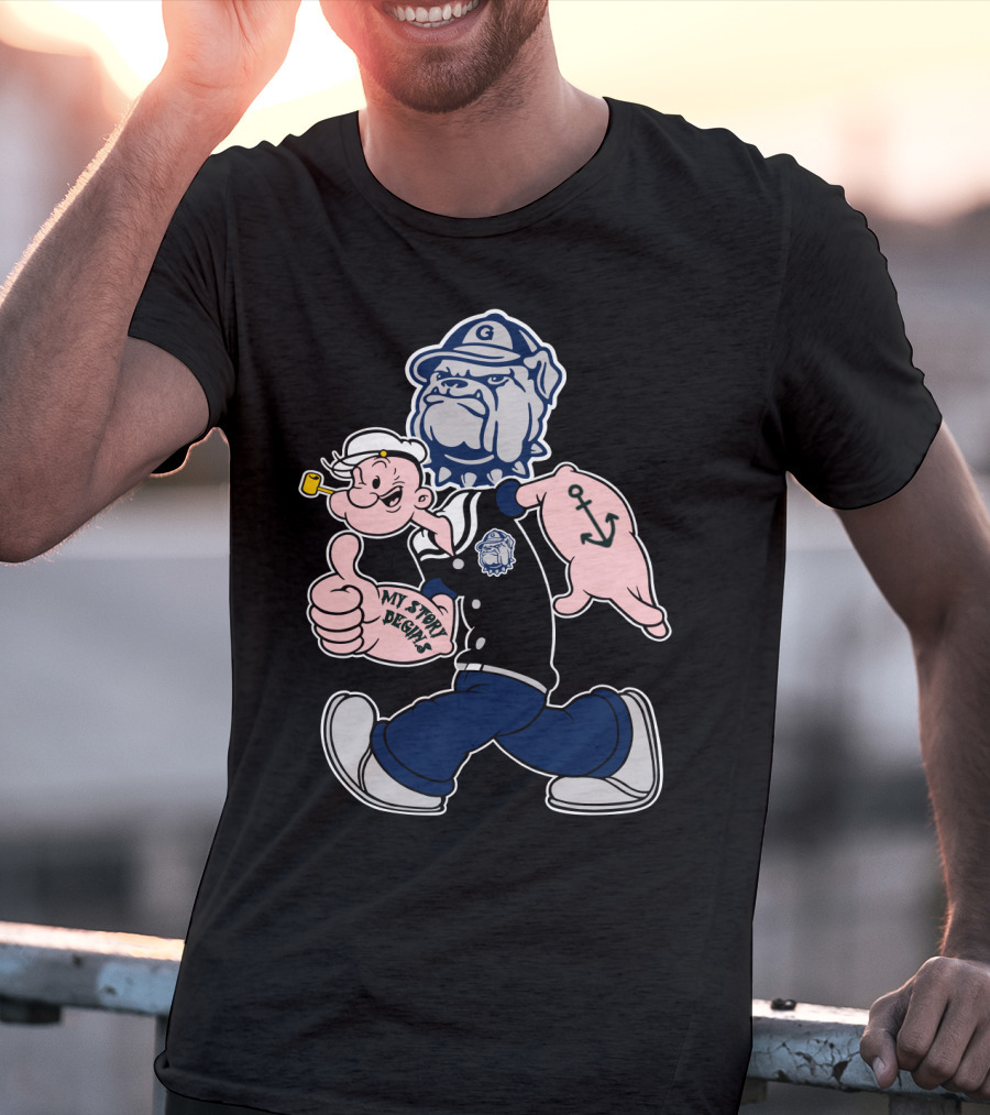 Popeye Georgetown Hoyas My Story Begins Anchor Bulldog Vintage 203 T-Shirt