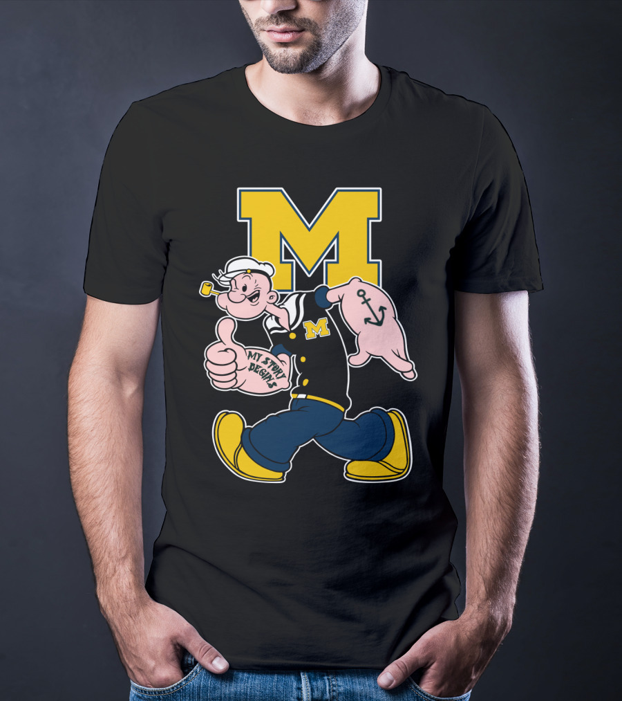 M Michigan Wolverines Popeye My Story Begins T-Shirt