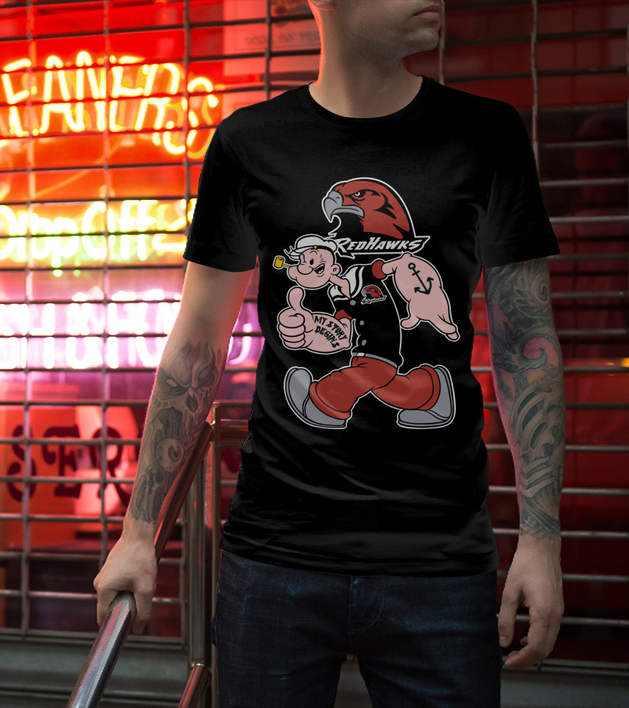 Redhawks Popeye Thumbs Up Sailor Tattoo T-Shirt