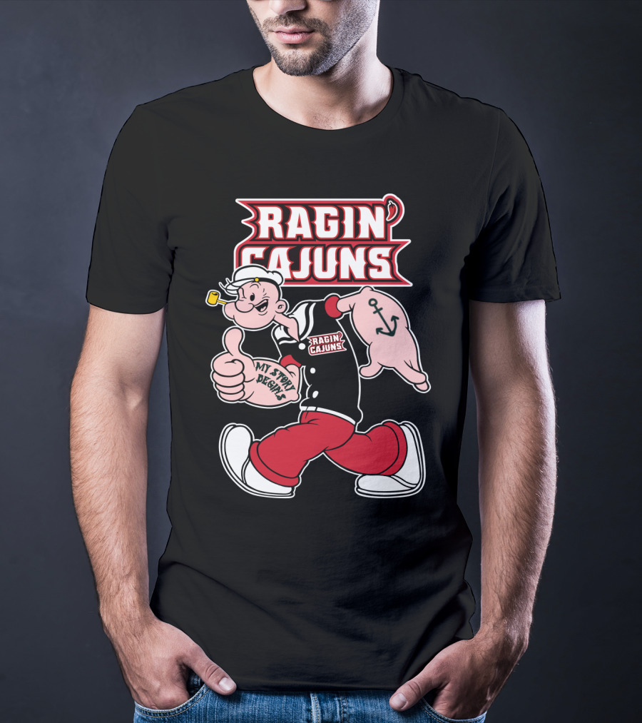 Ragin' Cajuns My Story Begins Character With Anchor Symbol T-Shirt