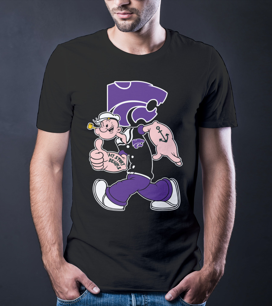 My Story Designs Kansas State Wildcats Popeye Anchor T-Shirt