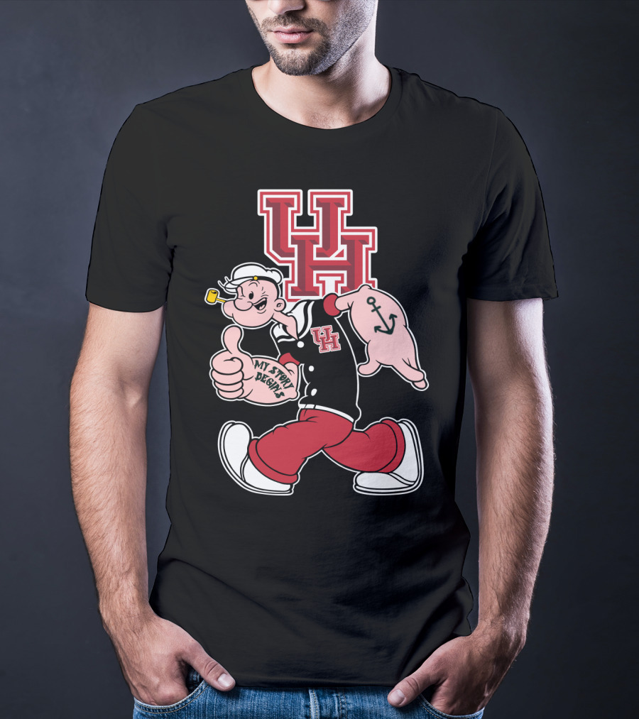 Uh Houston Cougars My Story Begins Popeye Anchor T-Shirt