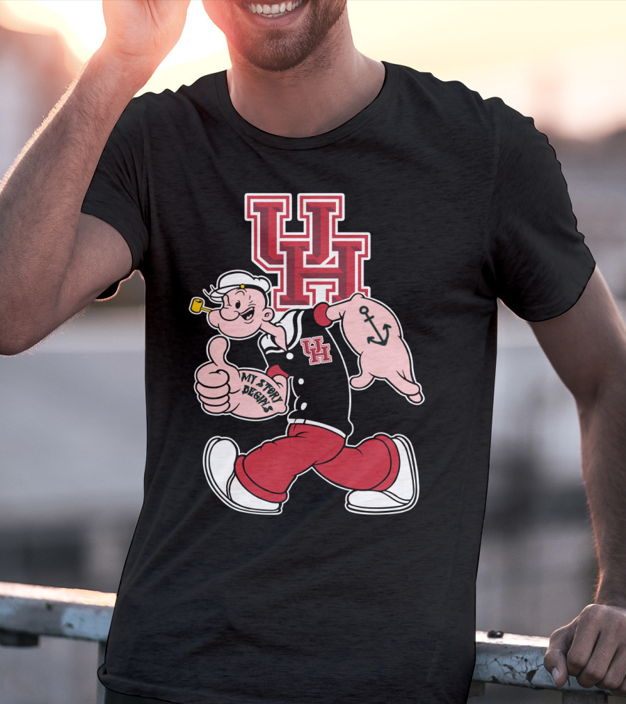 Uh Houston Cougars My Story Begins Popeye Anchor T-Shirt