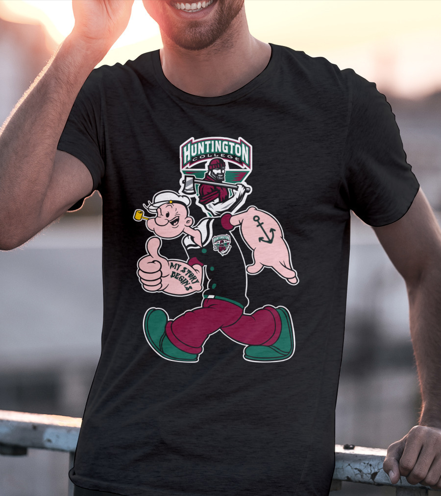 Huntington College Foresters My Story Begins Popeye Anchor T-Shirt