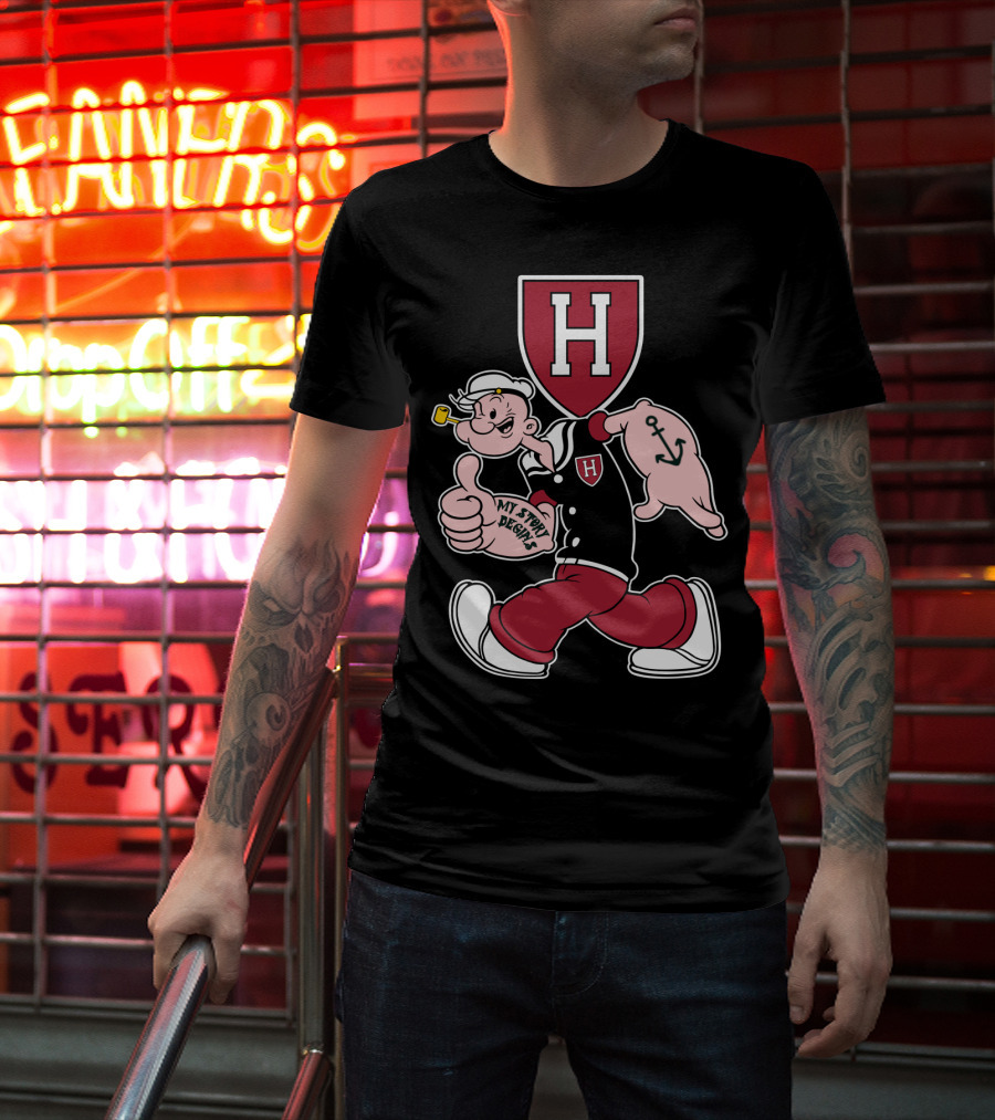 Harvard Crimson Popeye My Story Designs T-Shirt