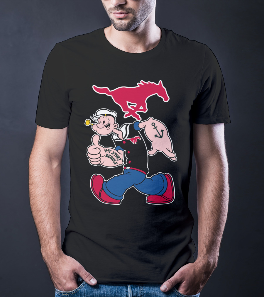 Smu Mustangs Popeye My Story Begins T-Shirt