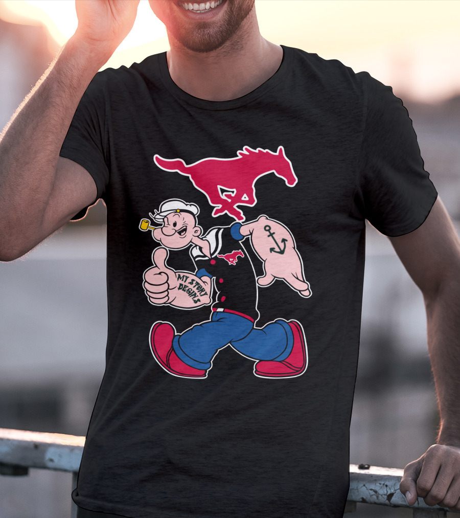 Smu Mustangs Popeye My Story Begins T-Shirt
