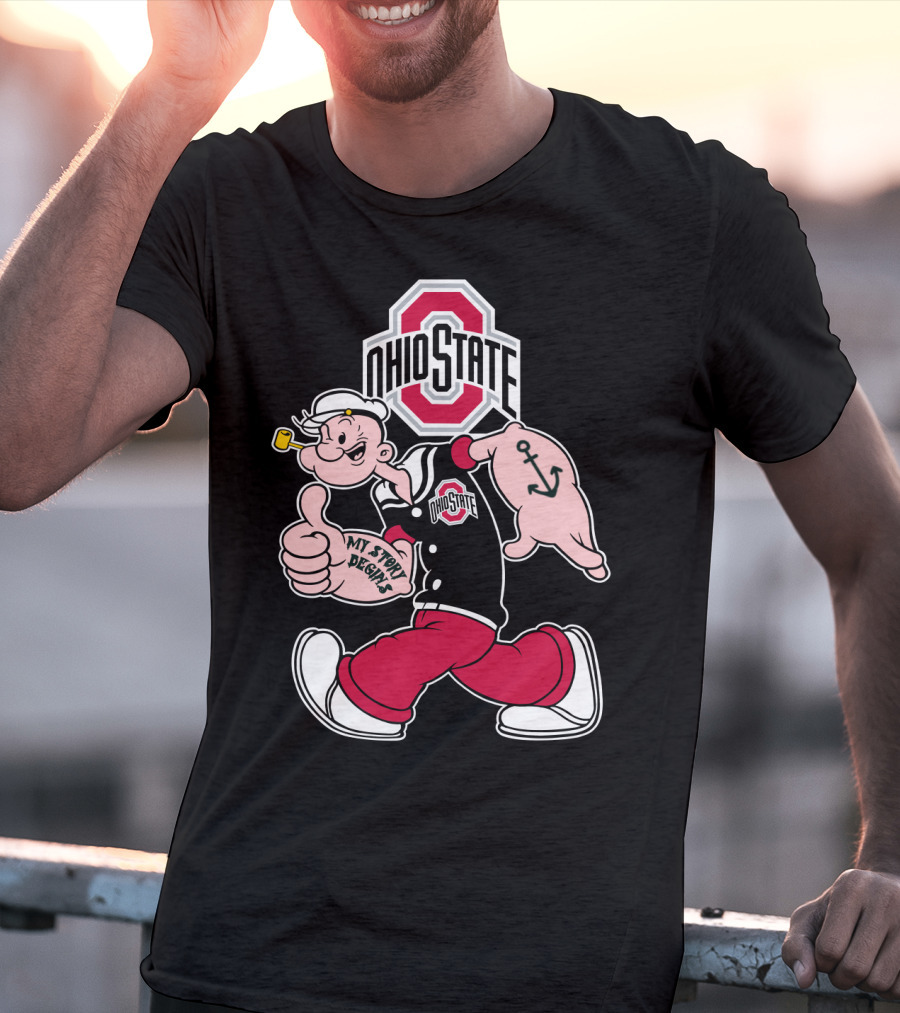 Ohio State Buckeyes Vintage Cartoon Sailor Character T-Shirt