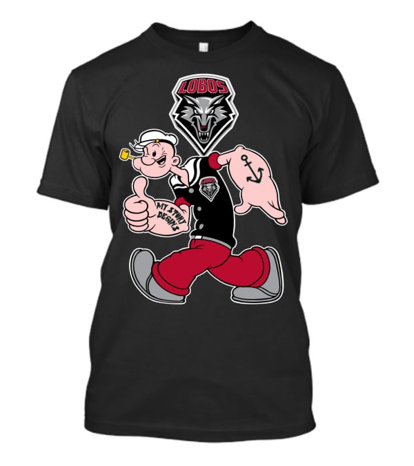 New Mexico Lobos Popeye And Wolf Logo My Story Begins T-Shirt