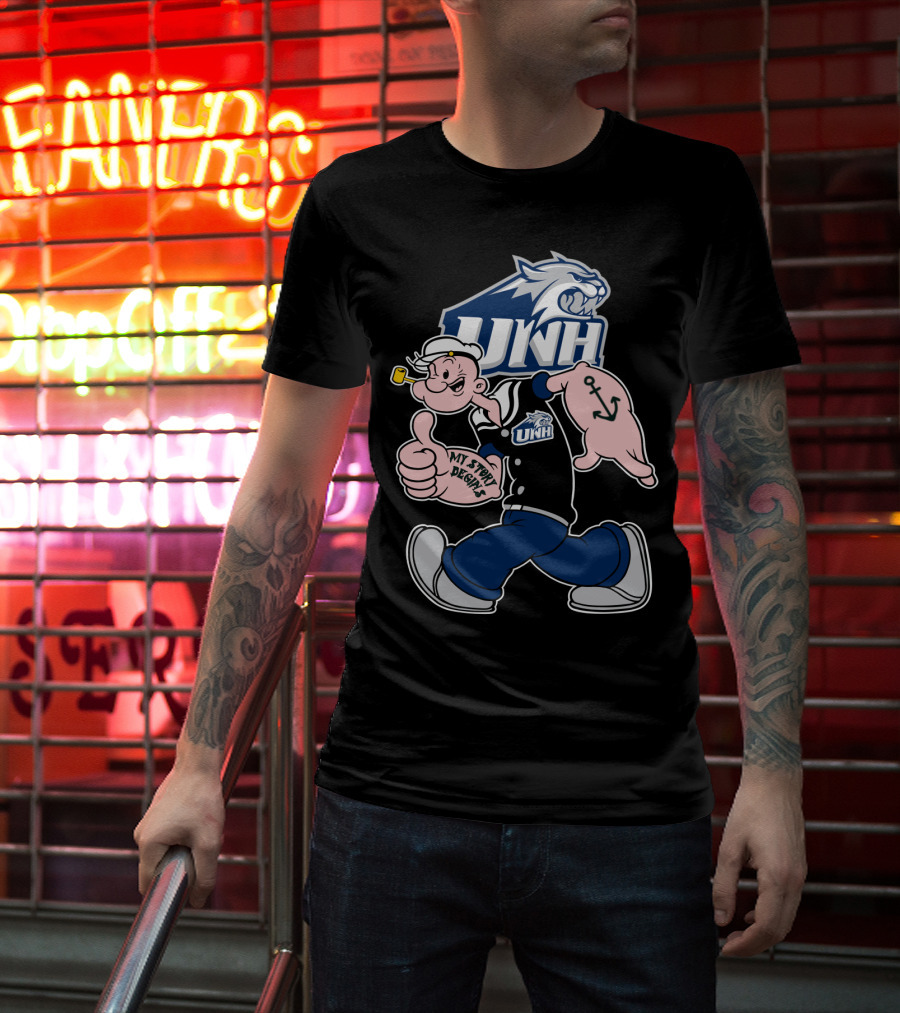 Unh Wildcats Popeye My Story Begins T-Shirt