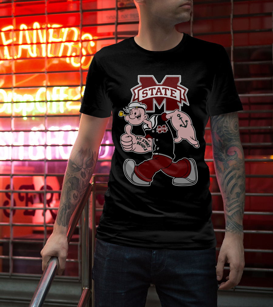 Mississippi State Bulldogs Popeye My Story Designs T-Shirt