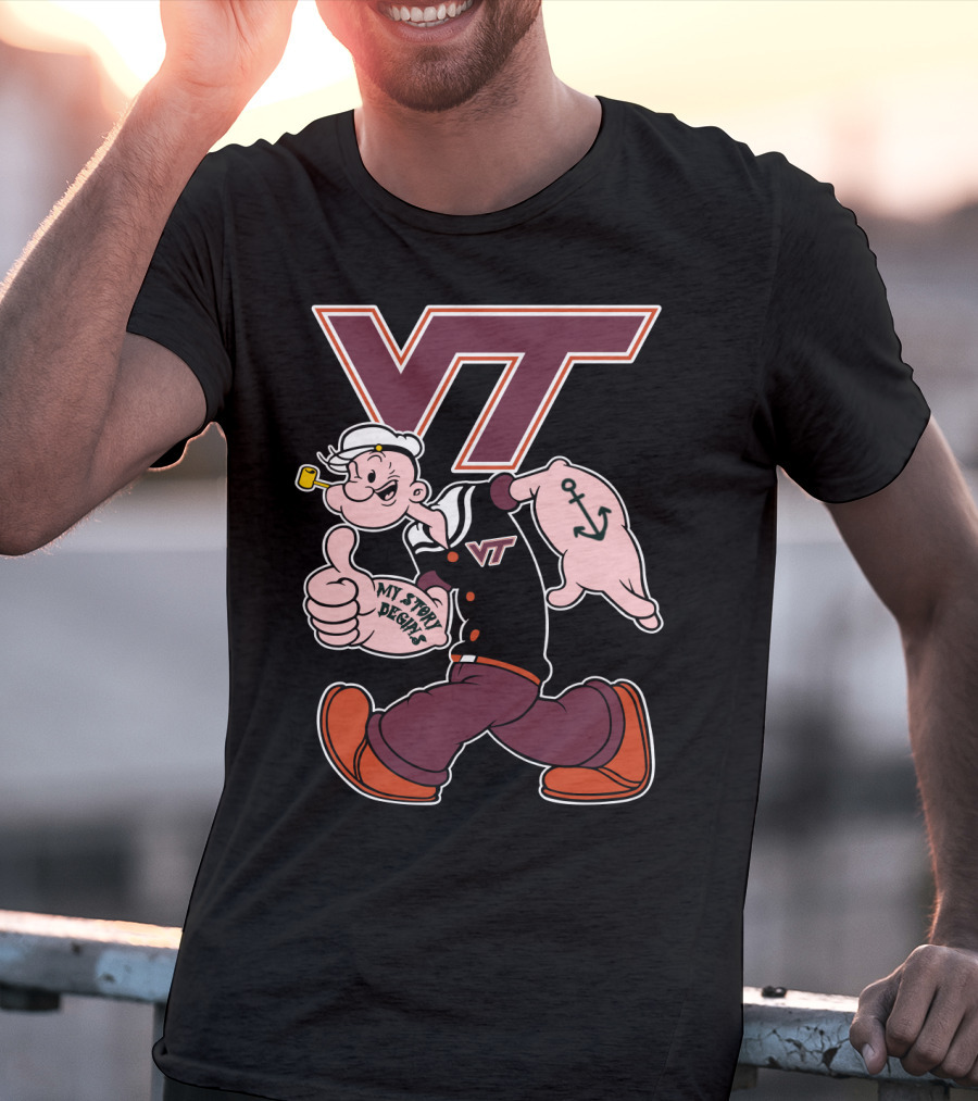 Virginia Tech Hokies Vt Popeye My Story Designs T-Shirt