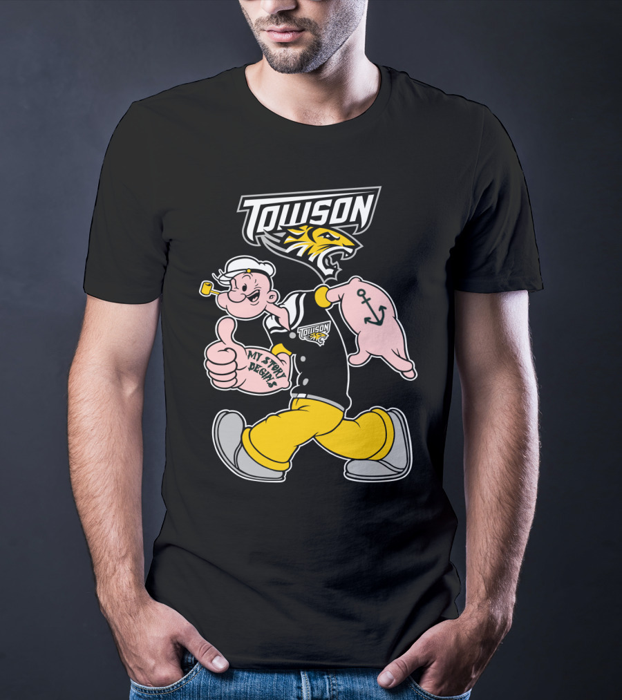 Towson Tigers My Story Designs Popeye Anchor T-Shirt