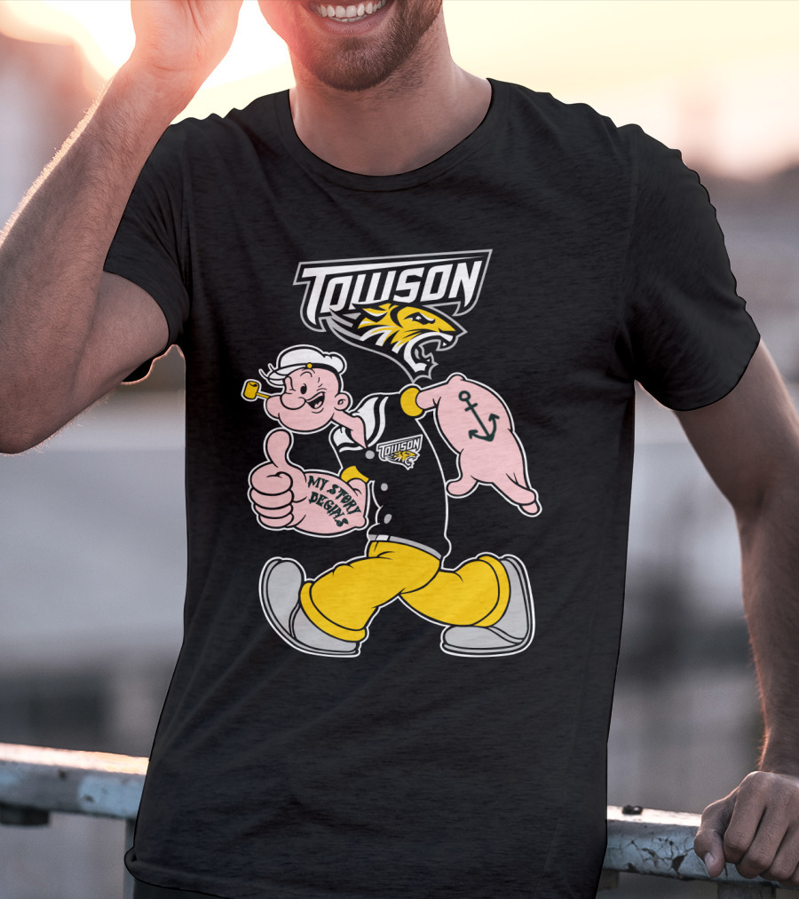 Towson Tigers My Story Designs Popeye Anchor T-Shirt