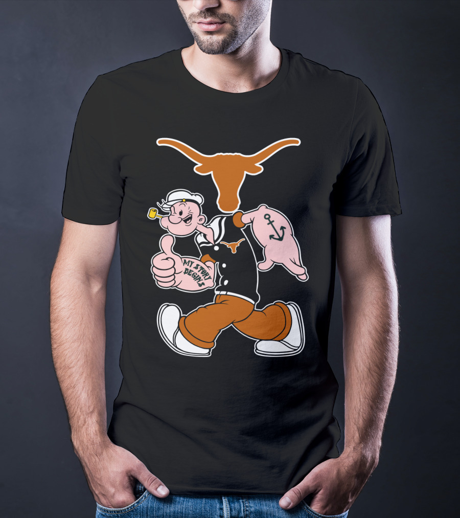 My Story Designs Texas Longhorns Popeye Anchored Thumbs Up T-Shirt