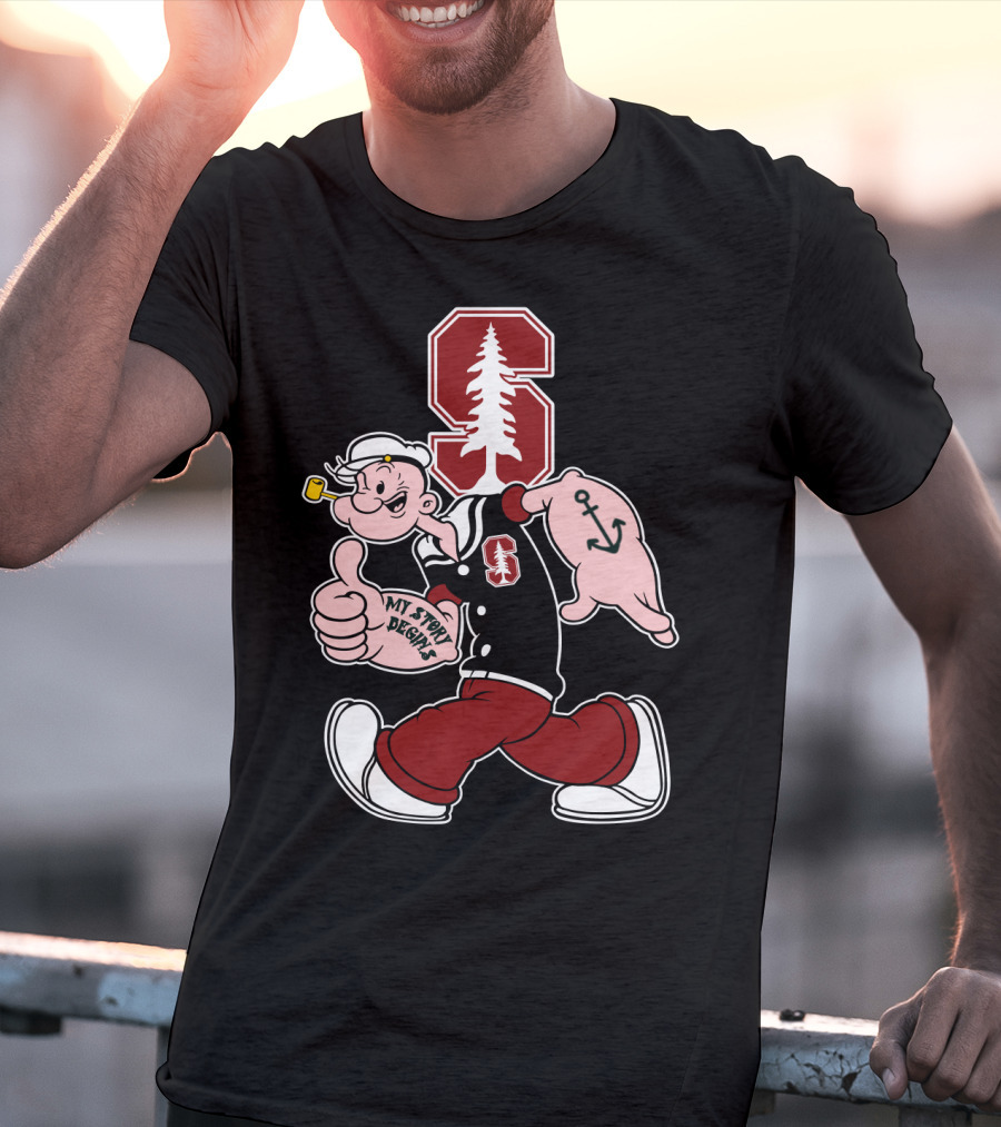 Stanford Cardinal Popeye Anchor My Story Designs T-Shirt