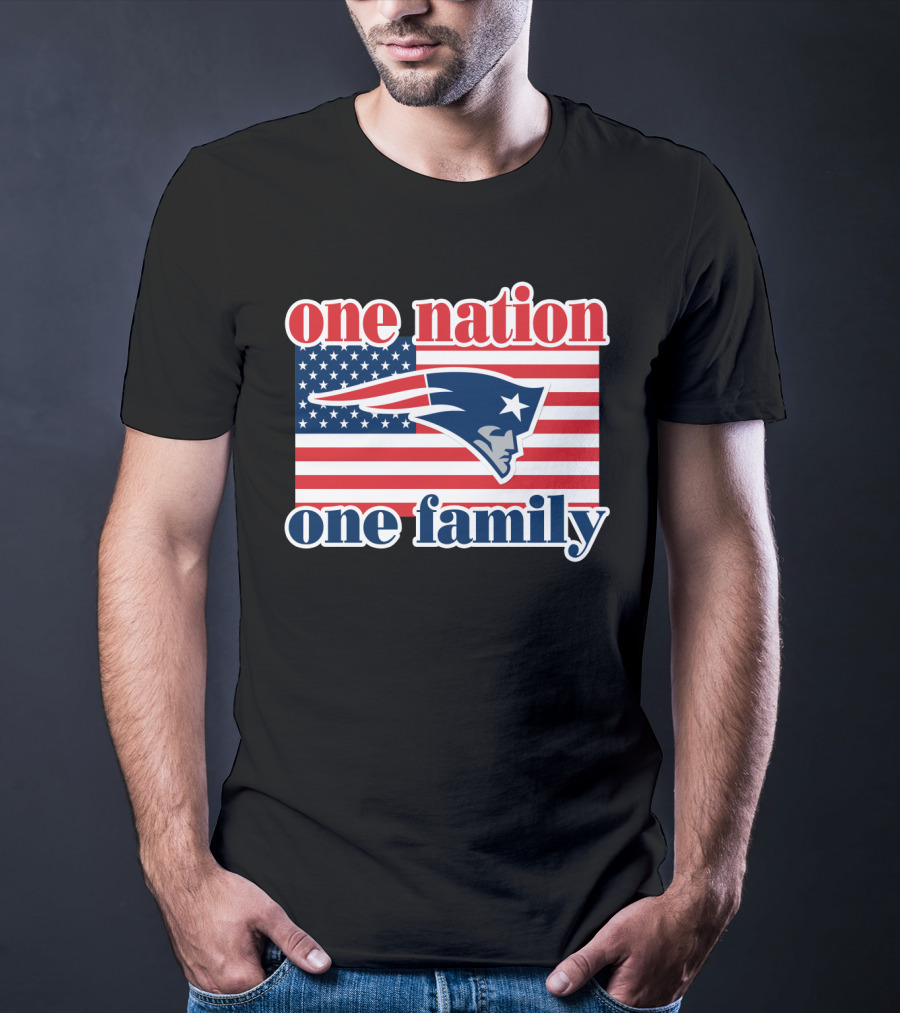 One Nation One Family New England Patriots Flag T-Shirt