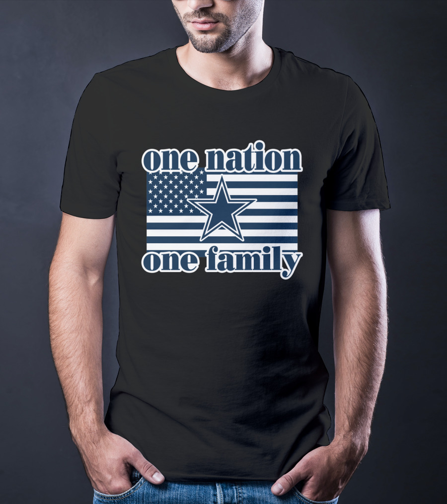 One Nation One Family Dallas Cowboys 24 American Flag Star T-Shirt