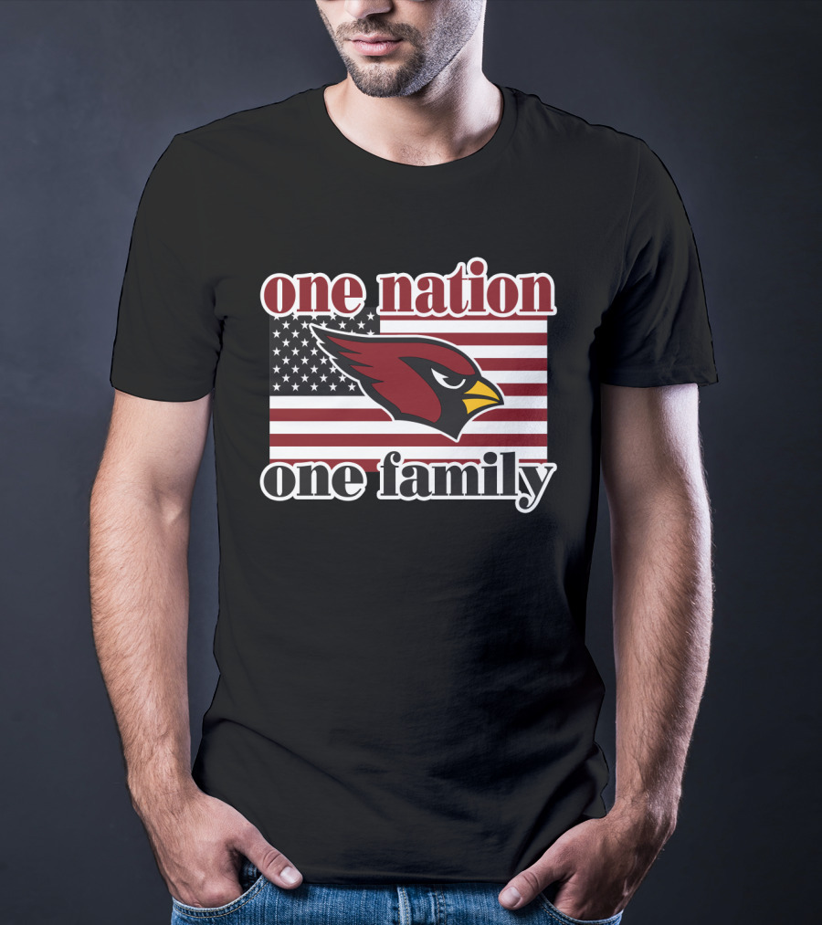One Nation One Family Arizona Cardinals Flag T-Shirt