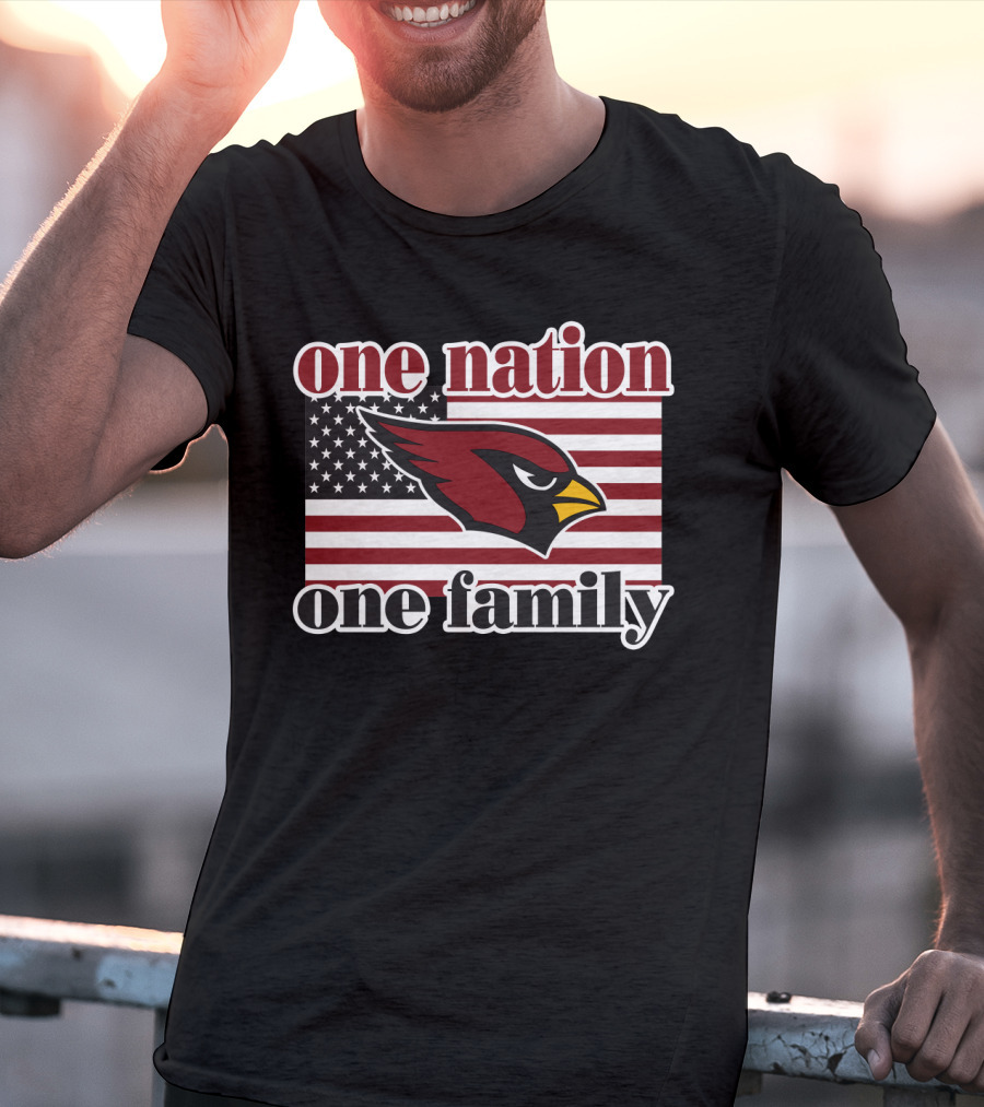 One Nation One Family Arizona Cardinals Flag T-Shirt