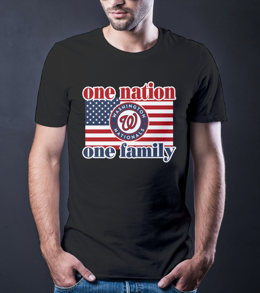 One Nation One Family Washington Nationals Usa Flag T-Shirt