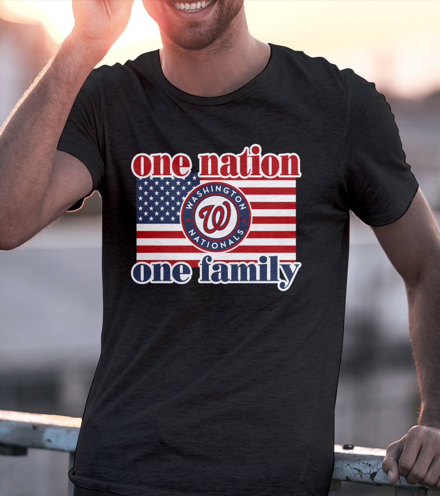 One Nation One Family Washington Nationals Usa Flag T-Shirt