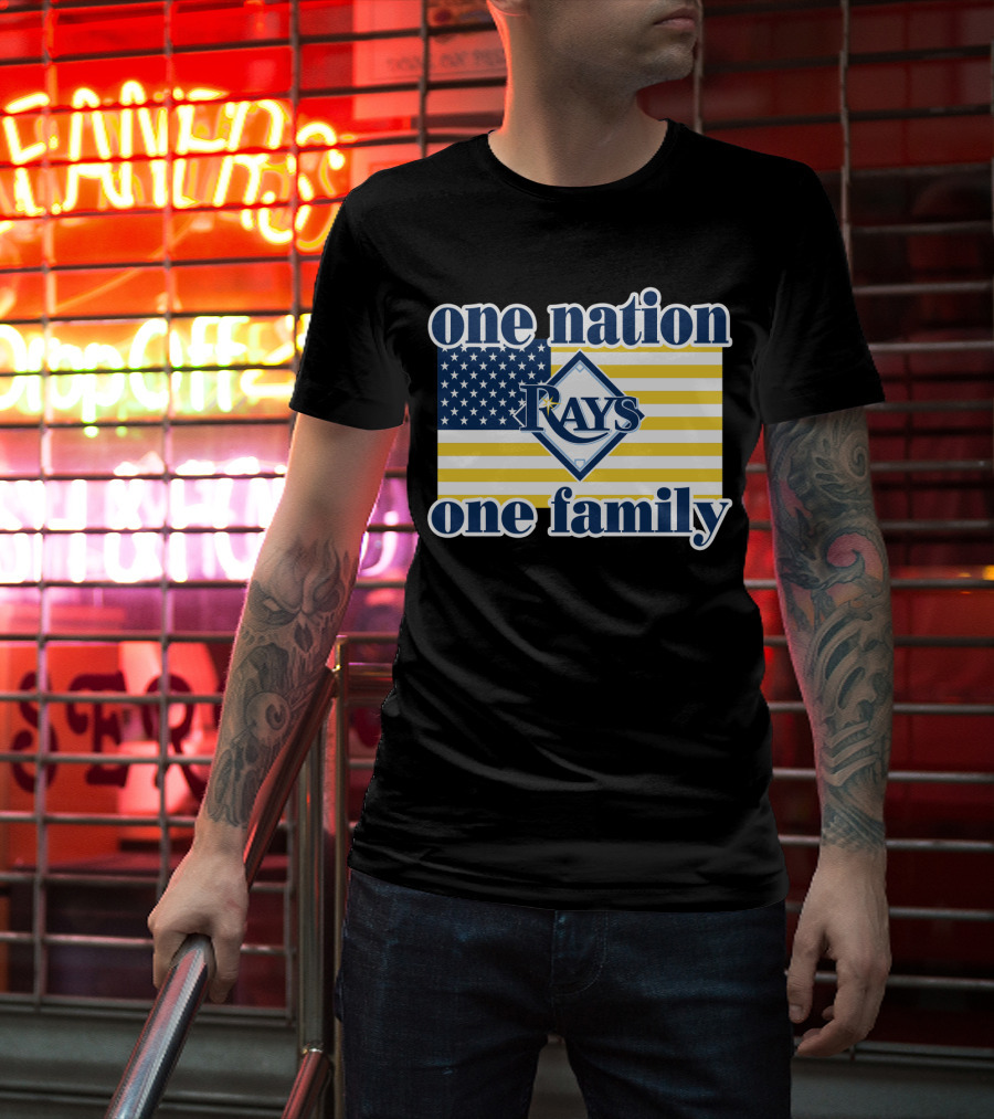 One Nation One Family Tampa Bay Rays American Flag T-Shirt