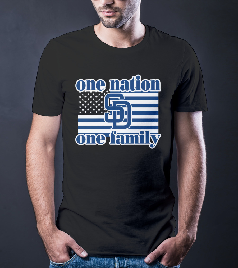 San Diego Padres One Nation One Family Usa Flag T-Shirt