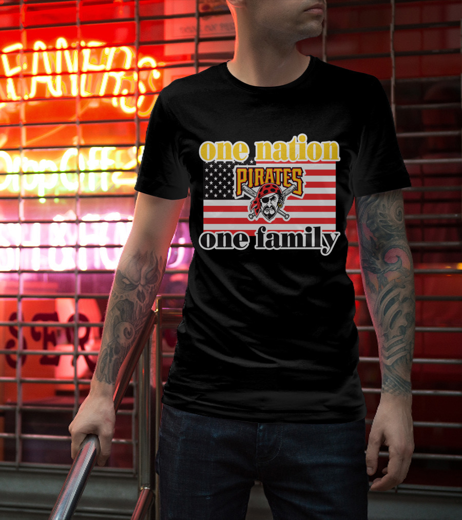 One Nation One Family Pirates Flag T-Shirt