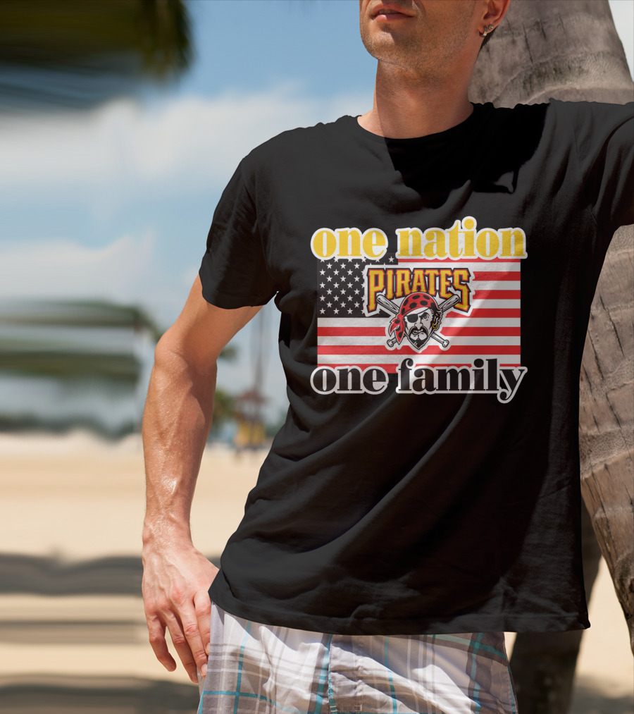One Nation One Family Pirates Flag T-Shirt