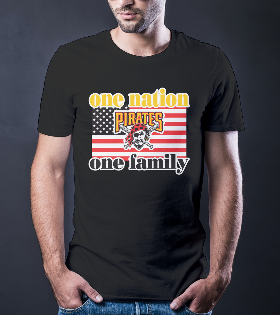 One Nation One Family Pirates Flag T-Shirt
