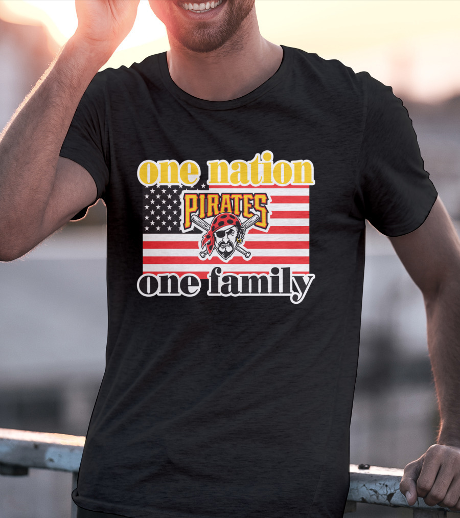 One Nation One Family Pirates Flag T-Shirt