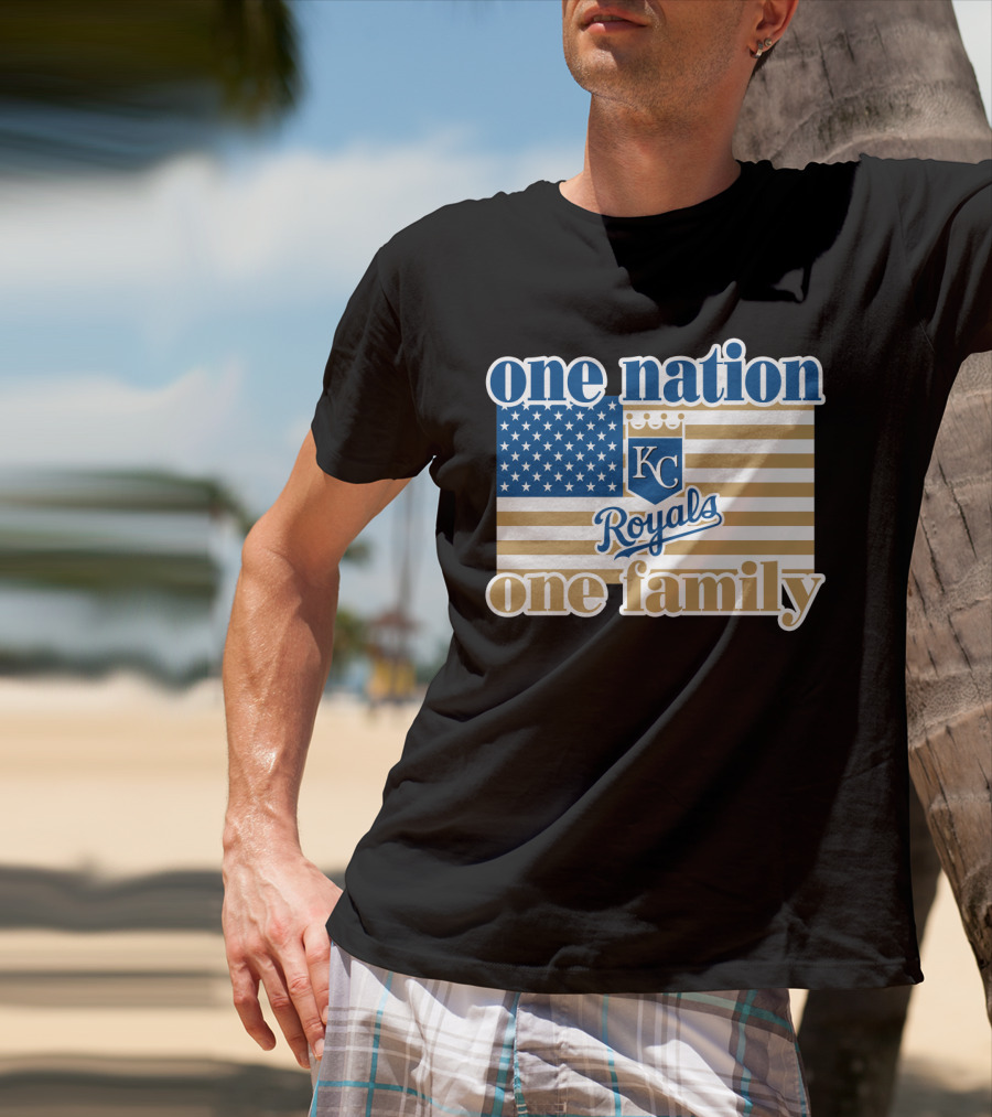 One Nation One Family Kc Royals American Flag T-Shirt