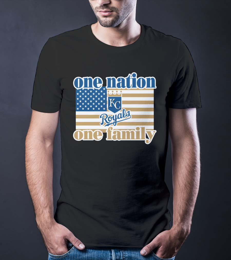 One Nation One Family Kc Royals American Flag T-Shirt