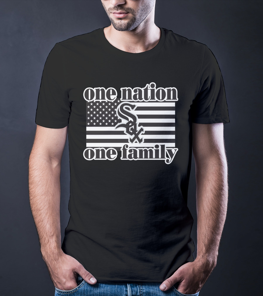 One Nation One Family Chicago White Sox American Flag Vintage Style T-Shirt