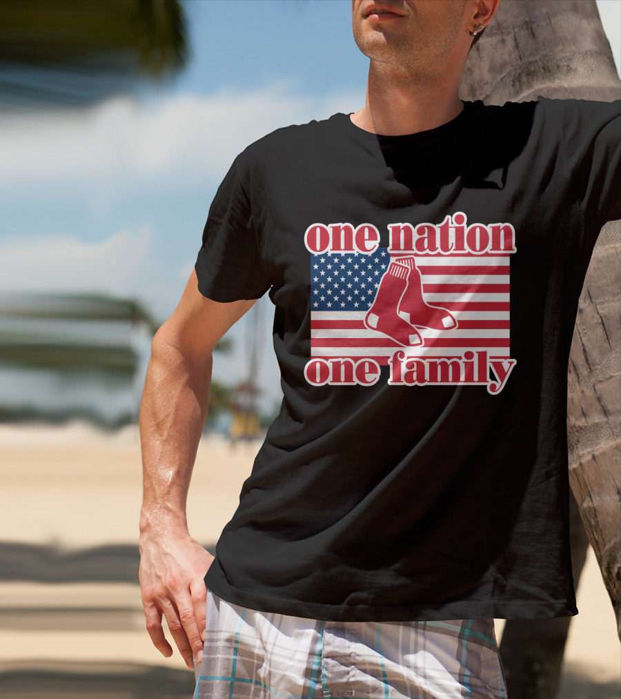 Boston Red Sox One Nation One Family American Flag T-Shirt