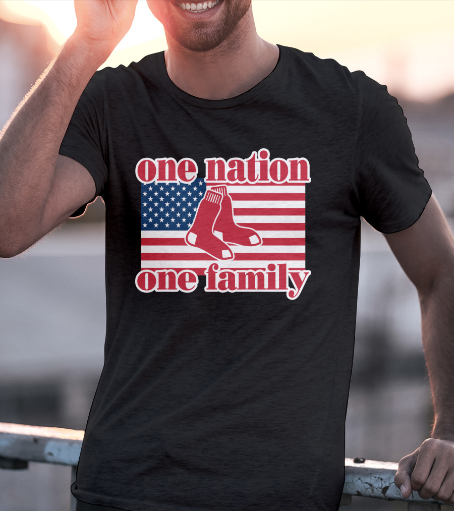 Boston Red Sox One Nation One Family American Flag T-Shirt