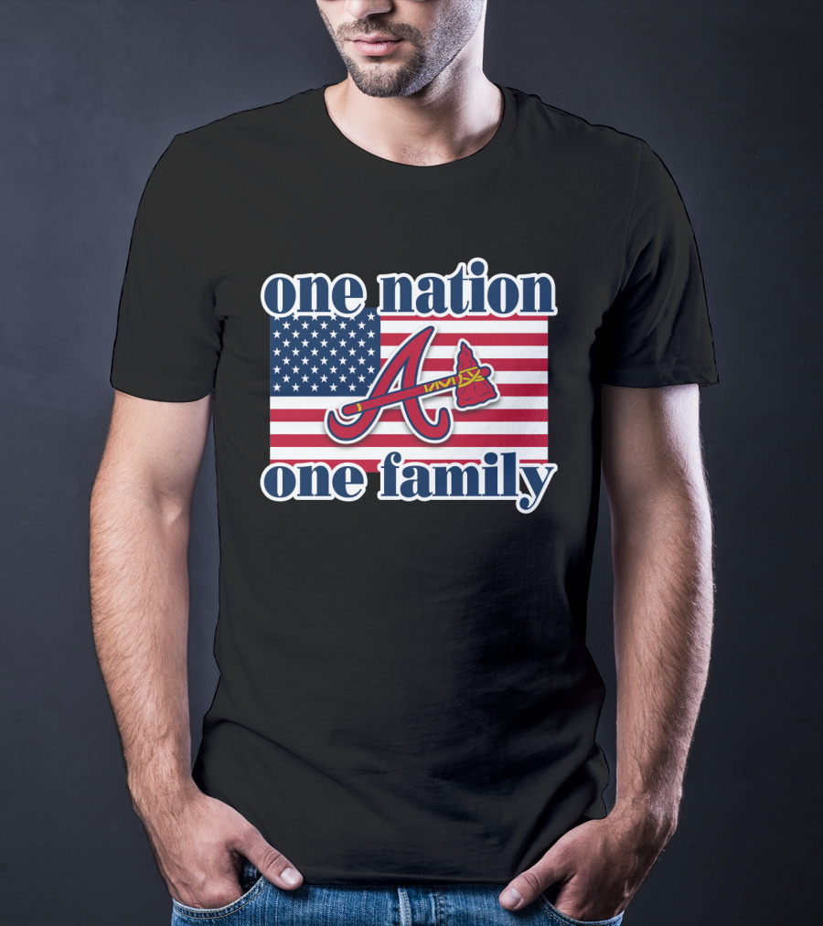 One Nation One Family Atlanta Braves American Flag T-Shirt
