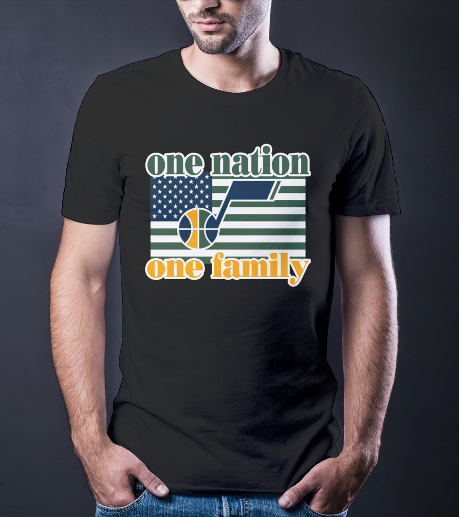 One Nation One Family Utah Jazz Basketball American Flag T-Shirt