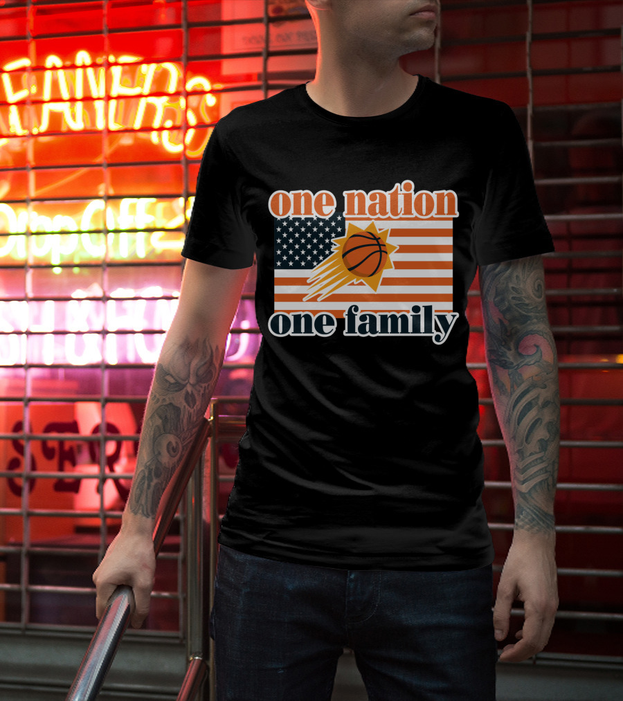 One Nation One Family Phoenix Suns Basketball American Flag T-Shirt