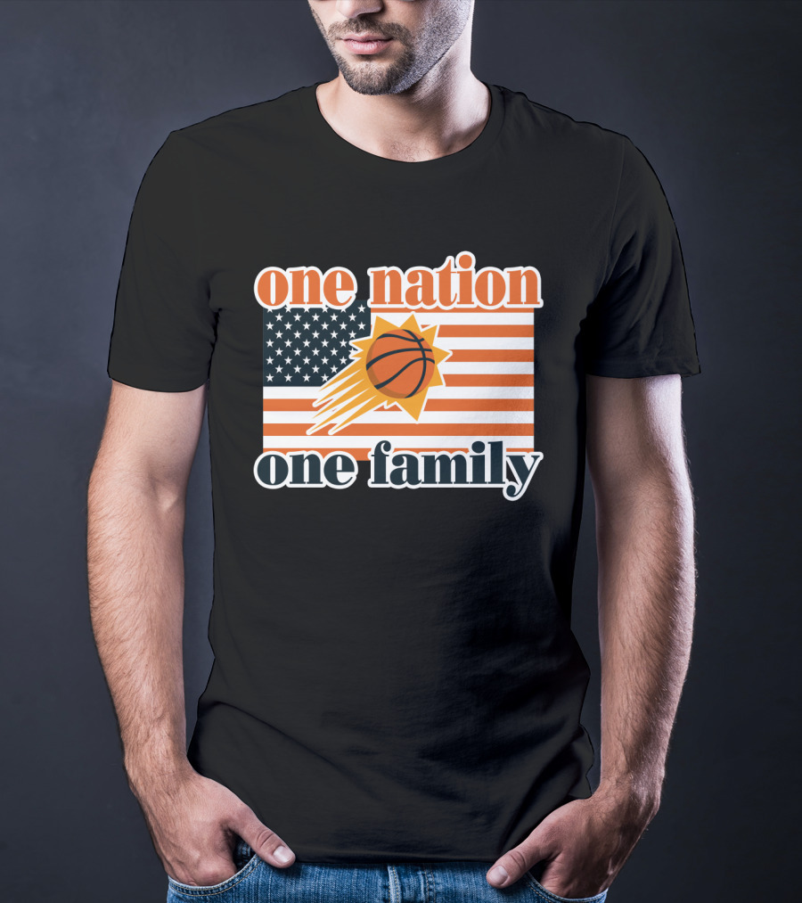 One Nation One Family Phoenix Suns Basketball American Flag T-Shirt